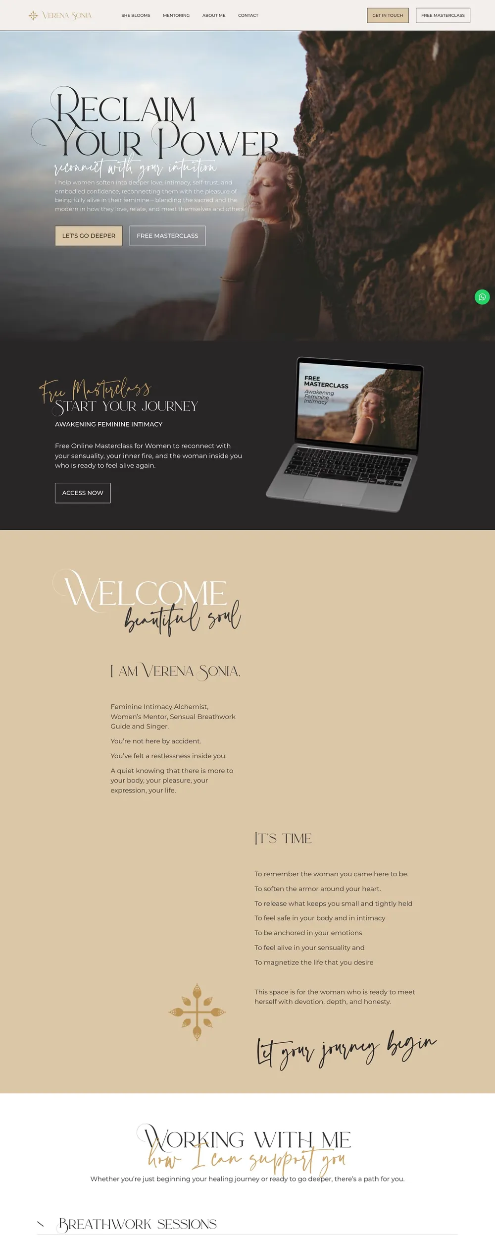 The Verena Sonia website